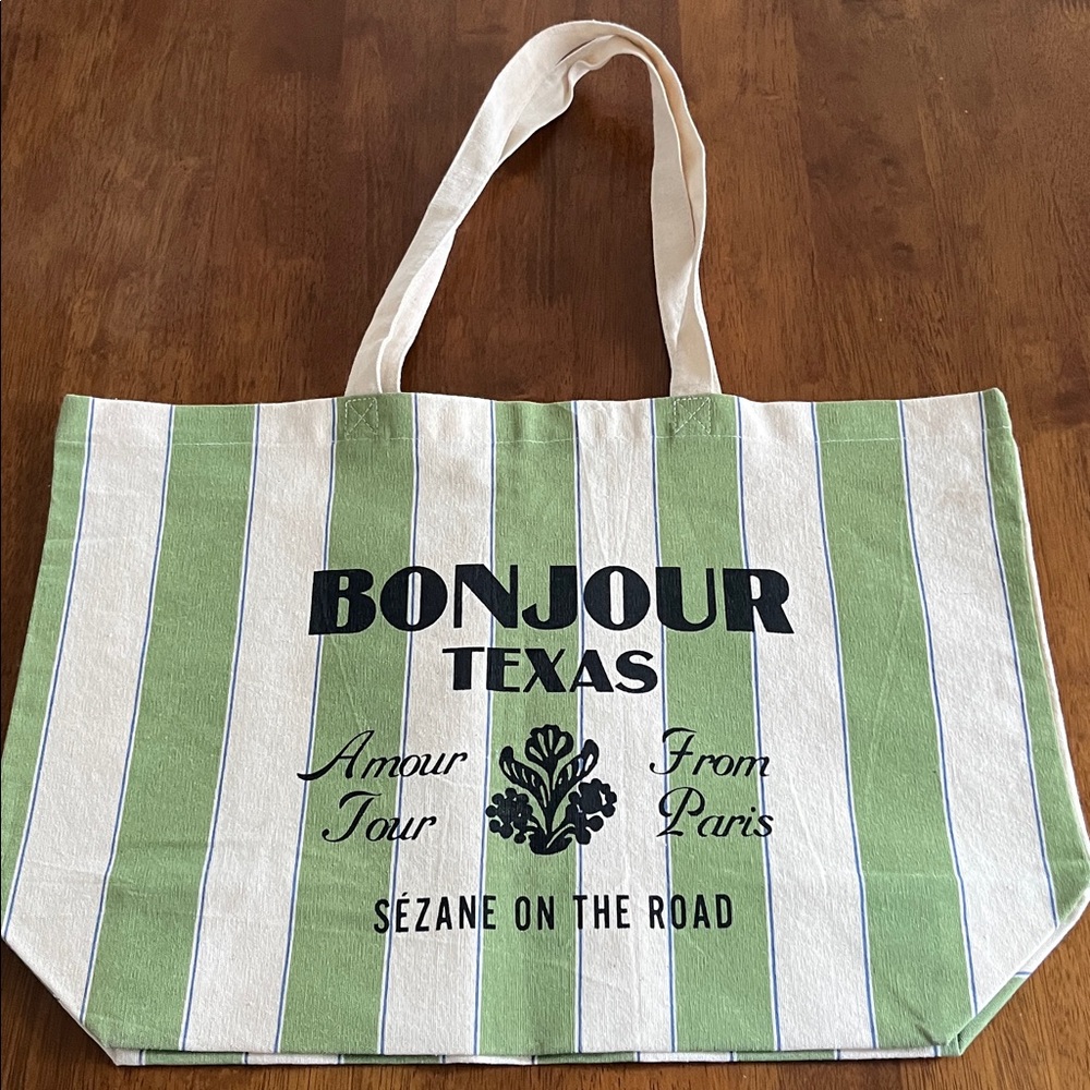 Sézane Bonjour Texas canvas tote